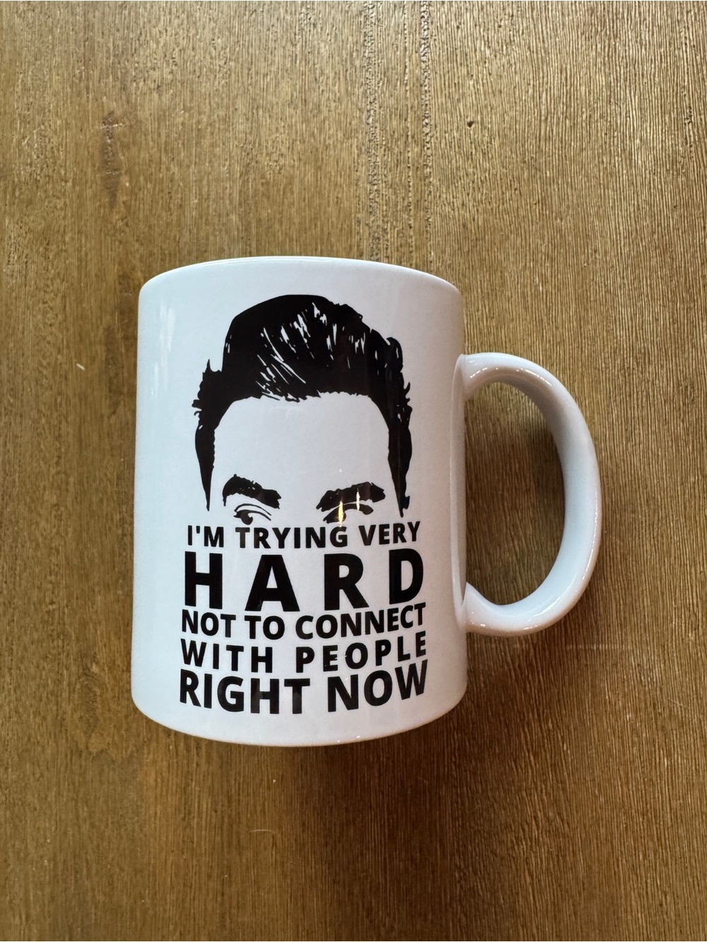 Schitts Creek David Rose "Trying Not To Connect" 11 oz Ceramic Mug White